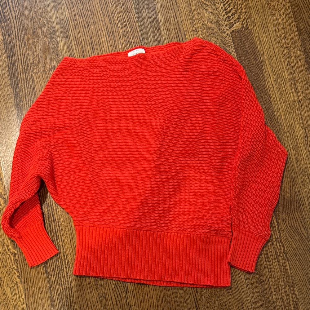 Lucky Brand Off-the-Shoulder Red Sweater